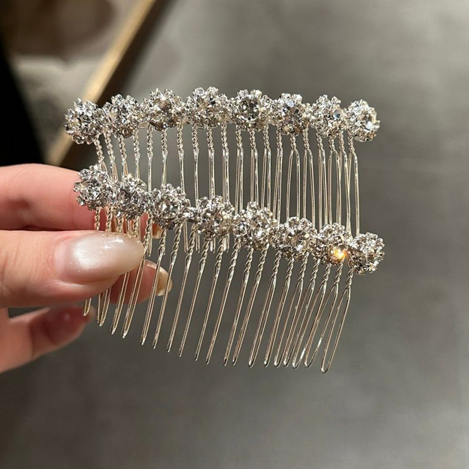 Wedding Decoration Supply - مشابك شعر بتصميم زهرة مرصعة بالراينستون