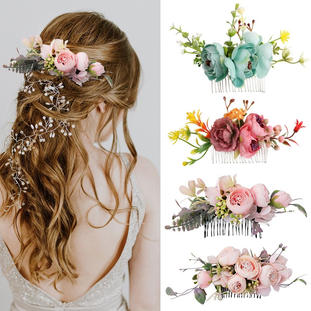 Wedding Supply Store - زهرة الشعر مشط الزفاف أنيقة كريستال