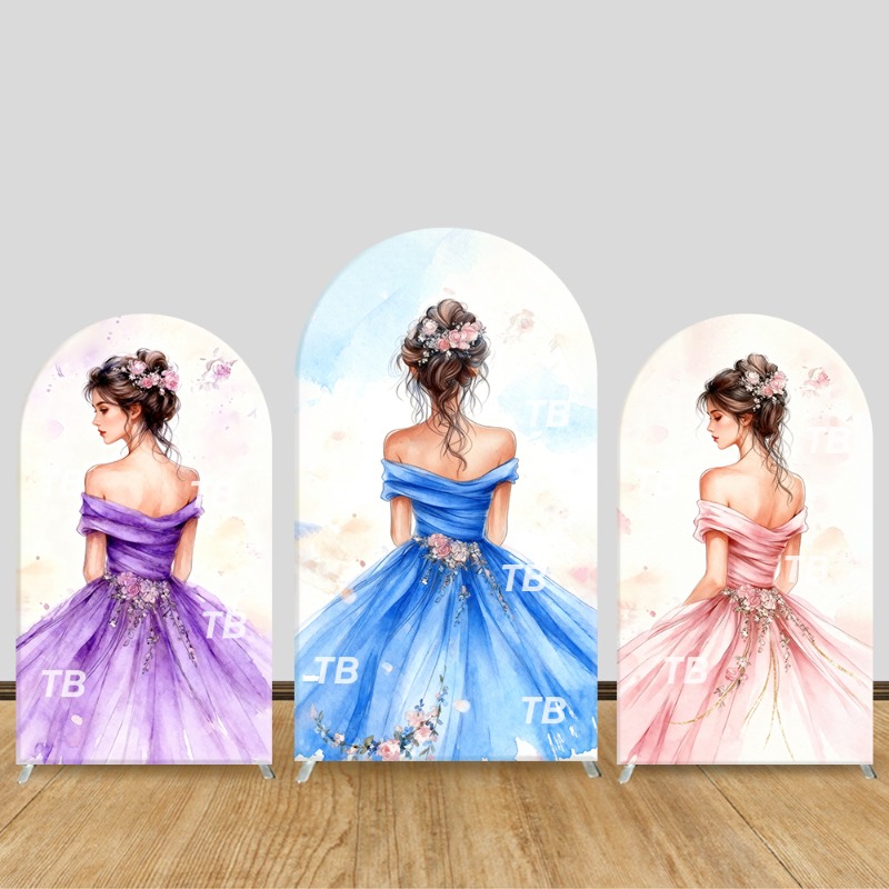Wedding Floral Supply - فستان بألوان مائية، خلفية على شكل