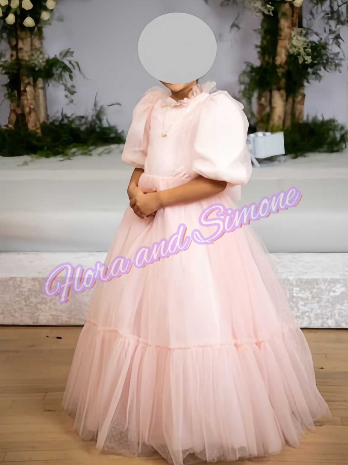 Bridal Sash Ribbon - فستان زهور للبنات بأكمام نصفية وردية