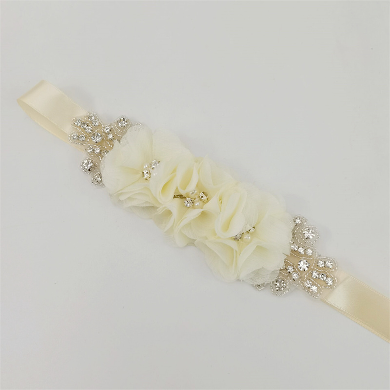 أحزمة زهور للعروس من قماش الشي - مراجعة Bridal Sash Ribbon وسعره