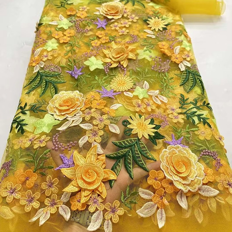 قماش دانتيل شبكي مطرز بالزهور  - مراجعة Wedding Floral Supply وسعره