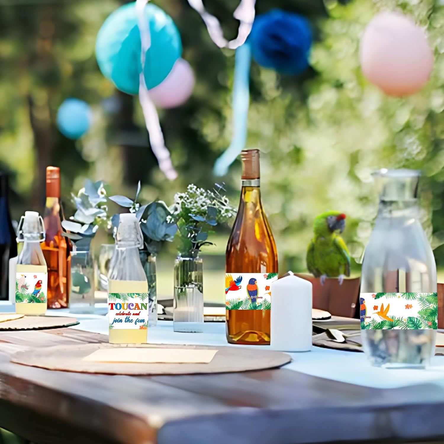 ملصقات زجاجات مياه الببغاء، طي - مراجعة Wedding Water Supply وسعره
