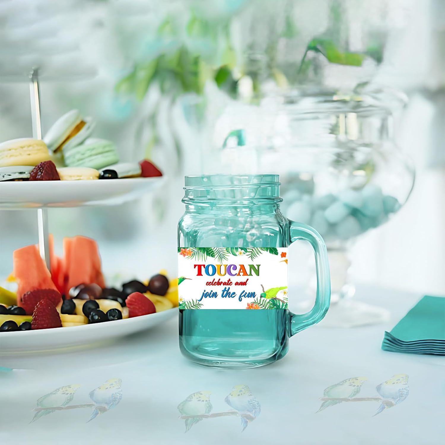 ملصقات زجاجات مياه الببغاء، طي - مراجعة Wedding Water Supply وسعره