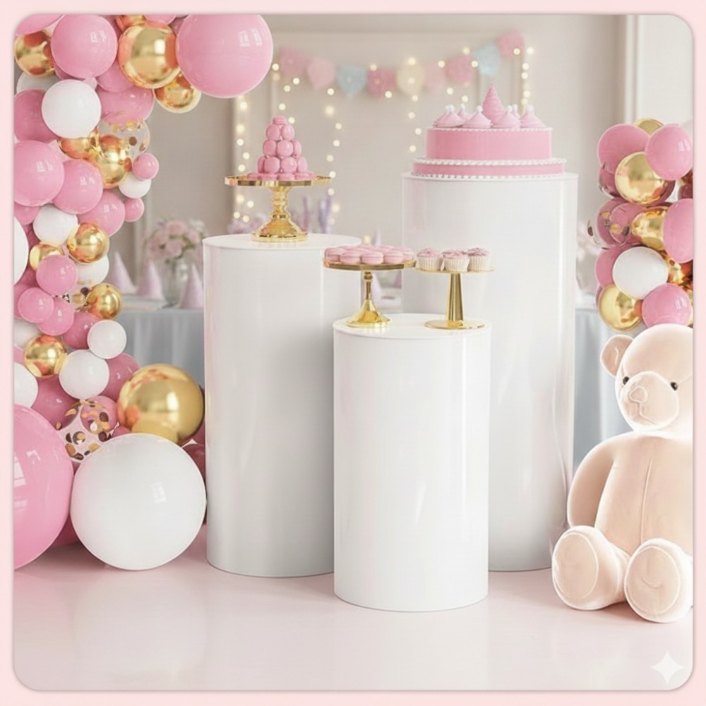 3/5 قطع منحوتات أسطوانية بيضاء - مراجعة Wedding Cake Supply وسعره