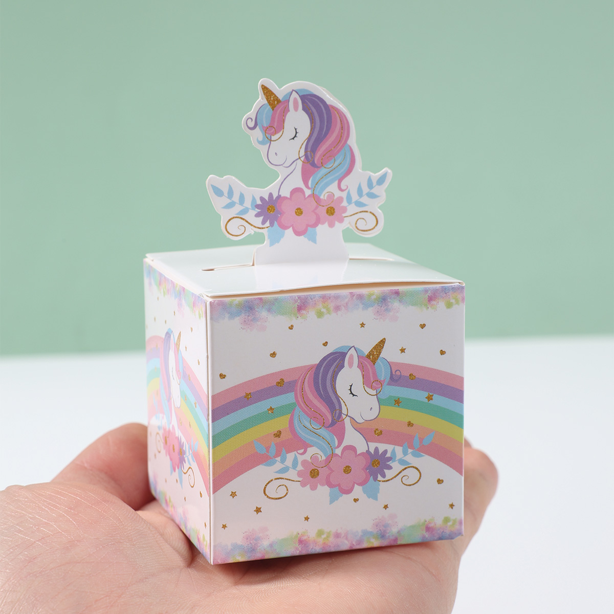 12/24 قطعة يونيكورن ثلاثية الأ - مراجعة Wedding Favor Box وسعره